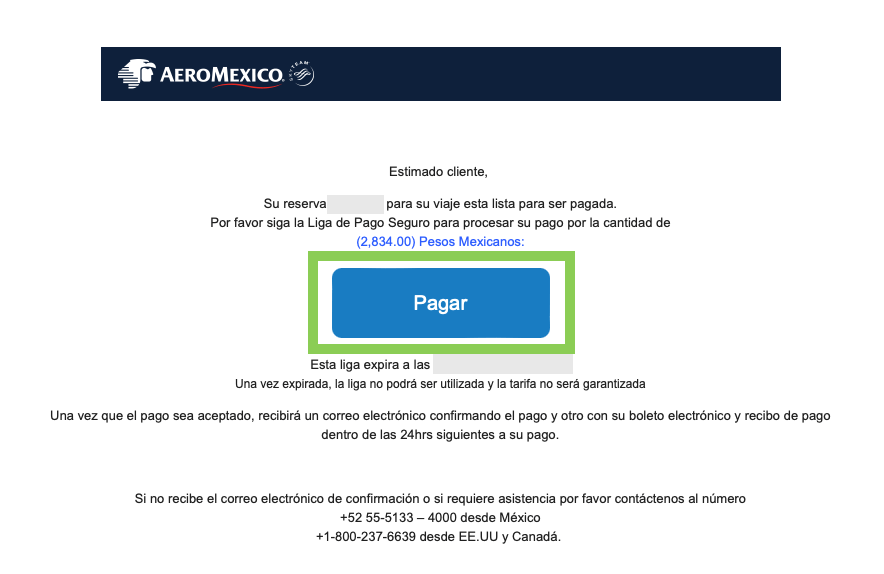 Aeromexico 결제