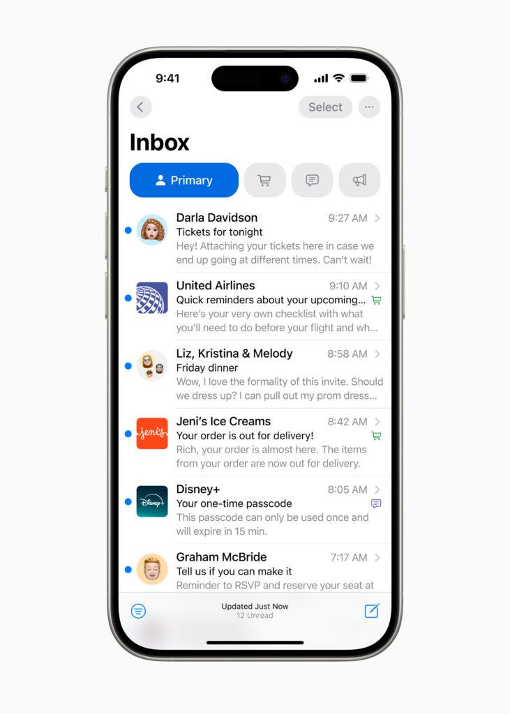 Apple iOS 18 메일 관리